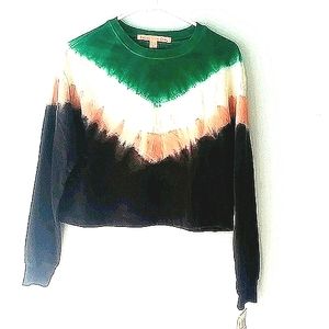 Rebellious One Crop Tie Dye Green Top